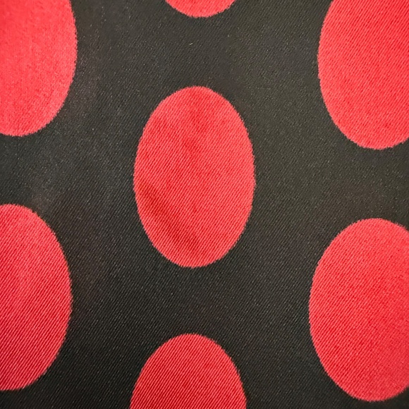 Striking Polka Dot Silk Scarf – Echo – Black & Red – 100% Silk - Picture 7 of 8